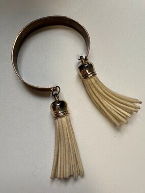 Vintage Copper bracelet with fringe accessories